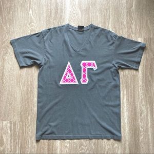 Comfort Colors V-Neck DG Greek Letters T Shirt